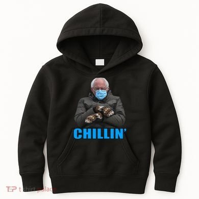 Chillin' Bernie Sanders Mittens Meme Sitting Kids Hoodie