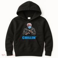 Chillin' Bernie Sanders Mittens Meme Sitting Kids Hoodie thumb 0