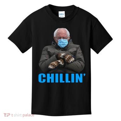 Chillin' Bernie Sanders Mittens Meme Sitting Kids T-Shirt