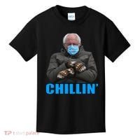 Chillin' Bernie Sanders Mittens Meme Sitting Kids T-Shirt thumb 0