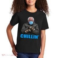 Chillin' Bernie Sanders Mittens Meme Sitting Kids T-Shirt thumb 2