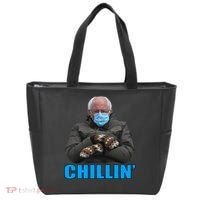Chillin' Bernie Sanders Mittens Meme Sitting Tote Bag thumb 0