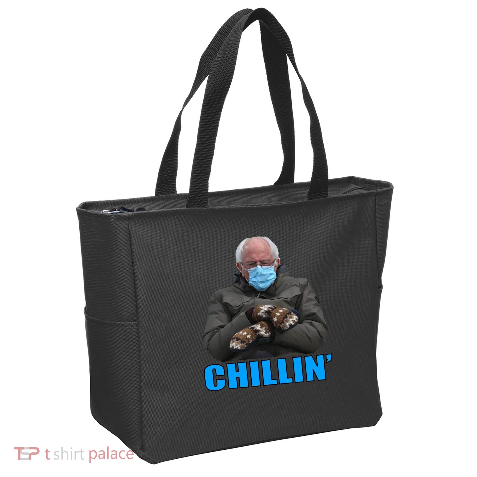 Chillin' Bernie Sanders Mittens Meme Sitting Tote Bag