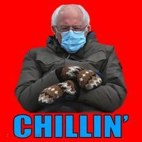 Chillin' Bernie Sanders Mittens Meme Sitting Santa Hat thumb 1