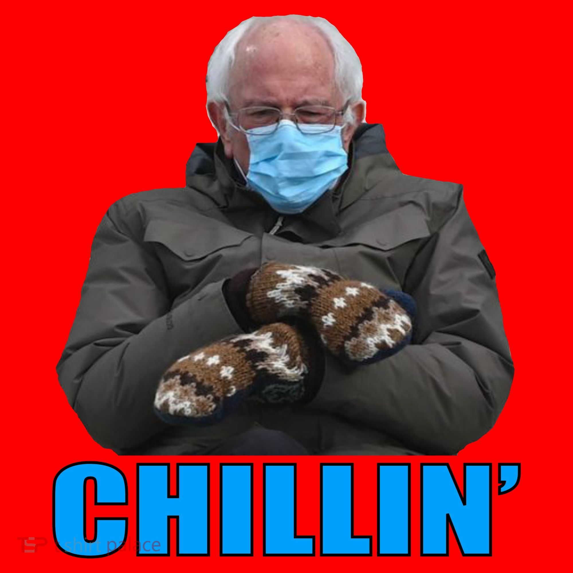 Chillin' Bernie Sanders Mittens Meme Sitting Santa Hat