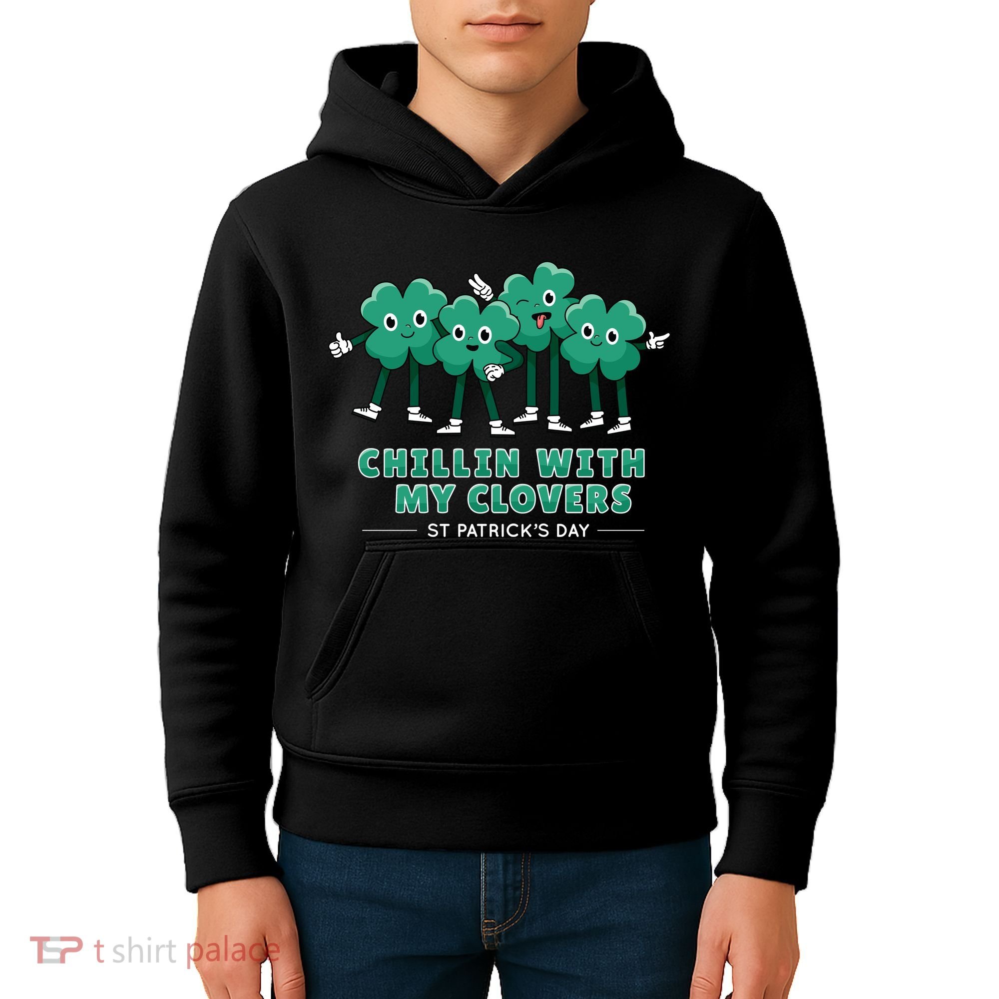 Chillin With My Clovers Kids Hoodie