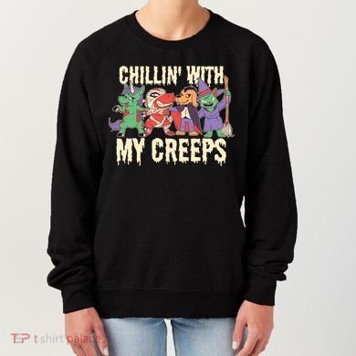 Chillin With My Creeps Halloween Animals Women's Sweatshirt