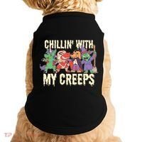 Chillin With My Creeps Halloween Animals Doggie Tank thumb 0