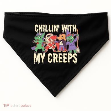 Chillin With My Creeps Halloween Animals USA-Made Doggie Bandana
