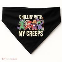 Chillin With My Creeps Halloween Animals USA-Made Doggie Bandana thumb 0