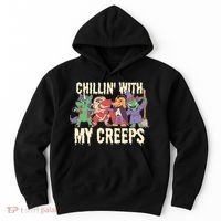 Chillin With My Creeps Halloween Animals Hoodie thumb 0