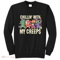 Chillin With My Creeps Halloween Animals Sweatshirt thumb 0
