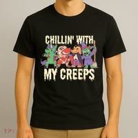 Chillin With My Creeps Halloween Animals T-Shirt thumb 3