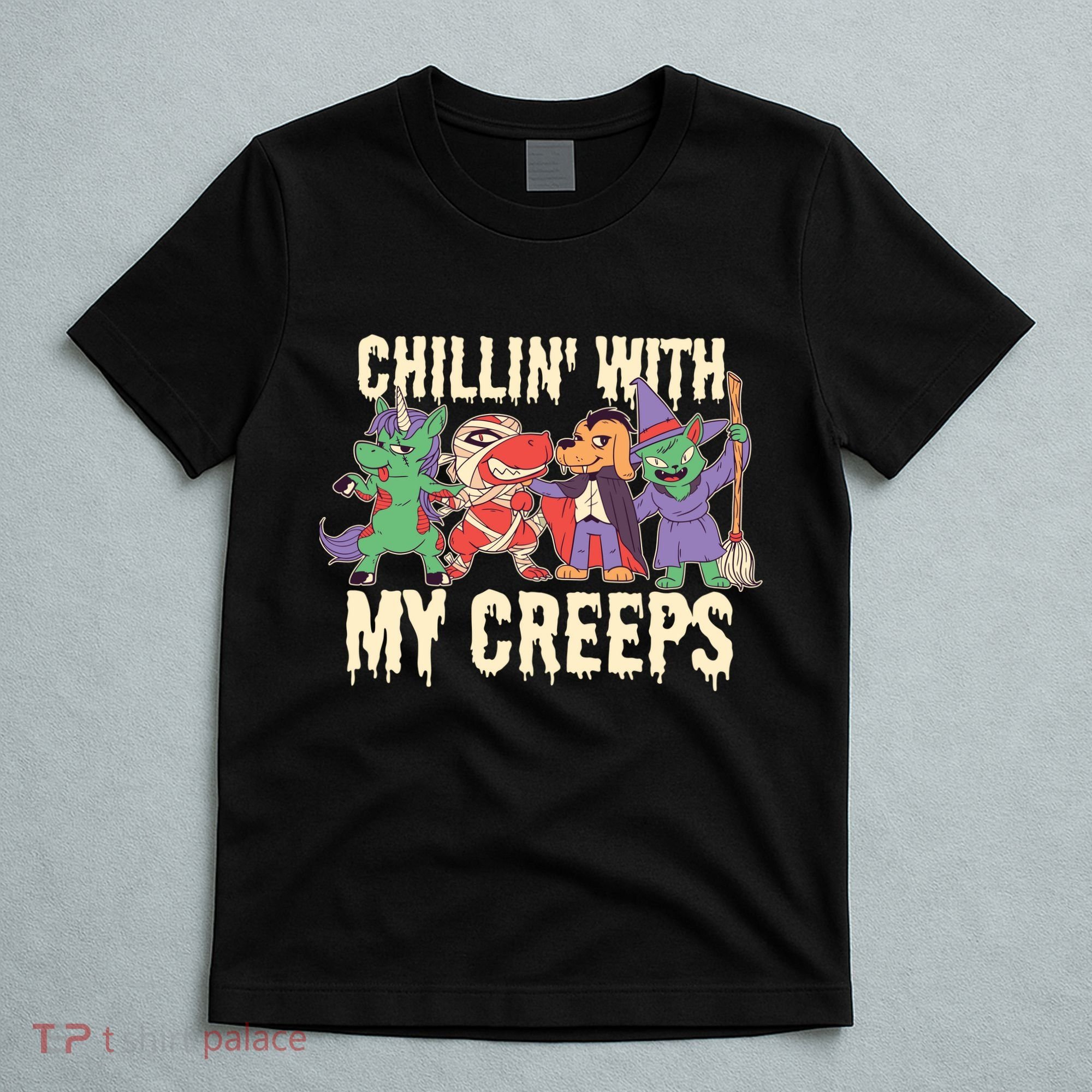 Chillin With My Creeps Halloween Animals T-Shirt