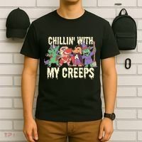 Chillin With My Creeps Halloween Animals T-Shirt thumb 6
