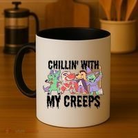 Chillin With My Creeps Halloween Animals Coffee Mug thumb 4