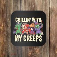 Chillin With My Creeps Halloween Animals Coaster thumb 0
