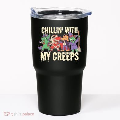 Chillin With My Creeps Halloween Animals Tumbler