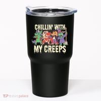 Chillin With My Creeps Halloween Animals Tumbler thumb 0
