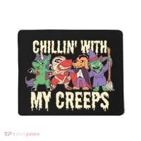 Chillin With My Creeps Halloween Animals Mousepad thumb 0