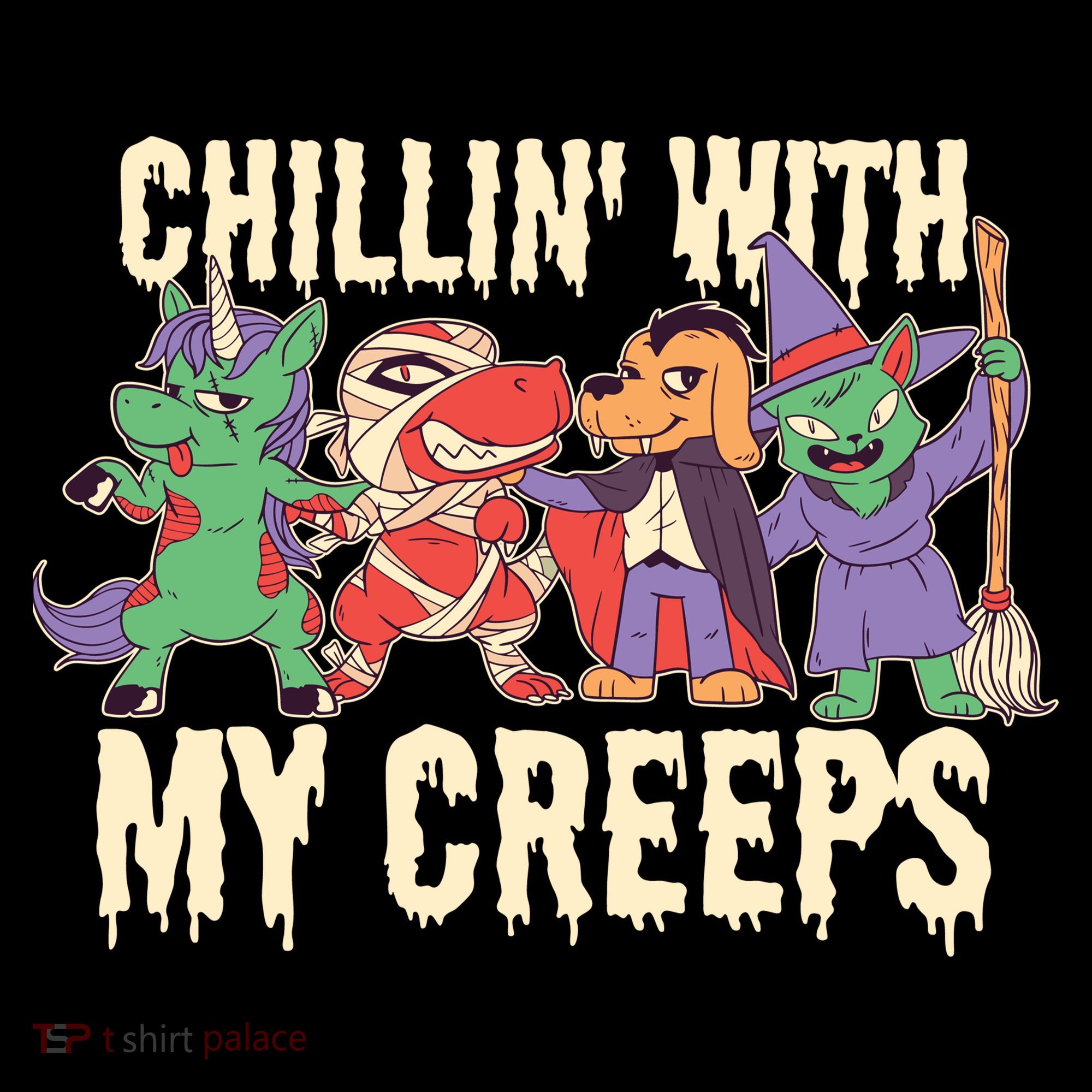 Chillin With My Creeps Halloween Animals Mousepad