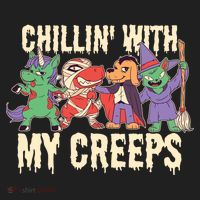 Chillin With My Creeps Halloween Animals Hat thumb 2