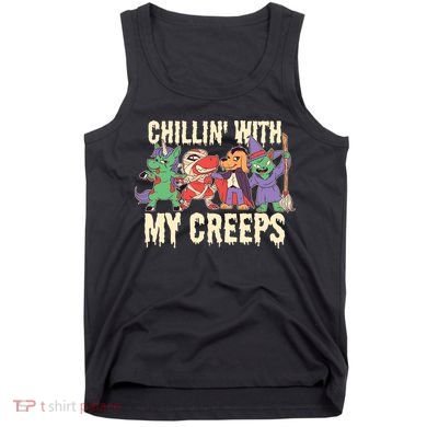 Chillin With My Creeps Halloween Animals Tank Top