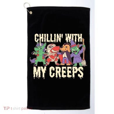 Chillin With My Creeps Halloween Animals Golf Towel