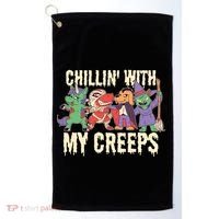 Chillin With My Creeps Halloween Animals Golf Towel thumb 0
