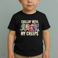 Chillin With My Creeps Halloween Animals Toddler T-Shirt thumb 2