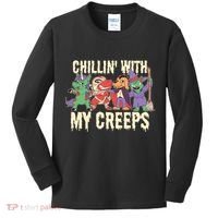 Chillin With My Creeps Halloween Animals Kids Long Sleeve Shirt thumb 0