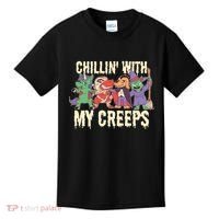 Chillin With My Creeps Halloween Animals Kids T-Shirt thumb 0
