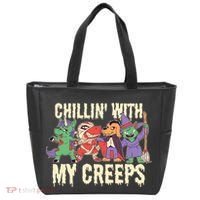 Chillin With My Creeps Halloween Animals Tote Bag thumb 0