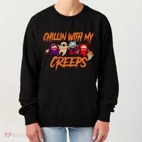 Chillin With My Creeps Spooky Monsters Women's Sweatshirt thumb 0