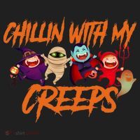 Chillin With My Creeps Spooky Monsters Women's Sweatshirt thumb 2