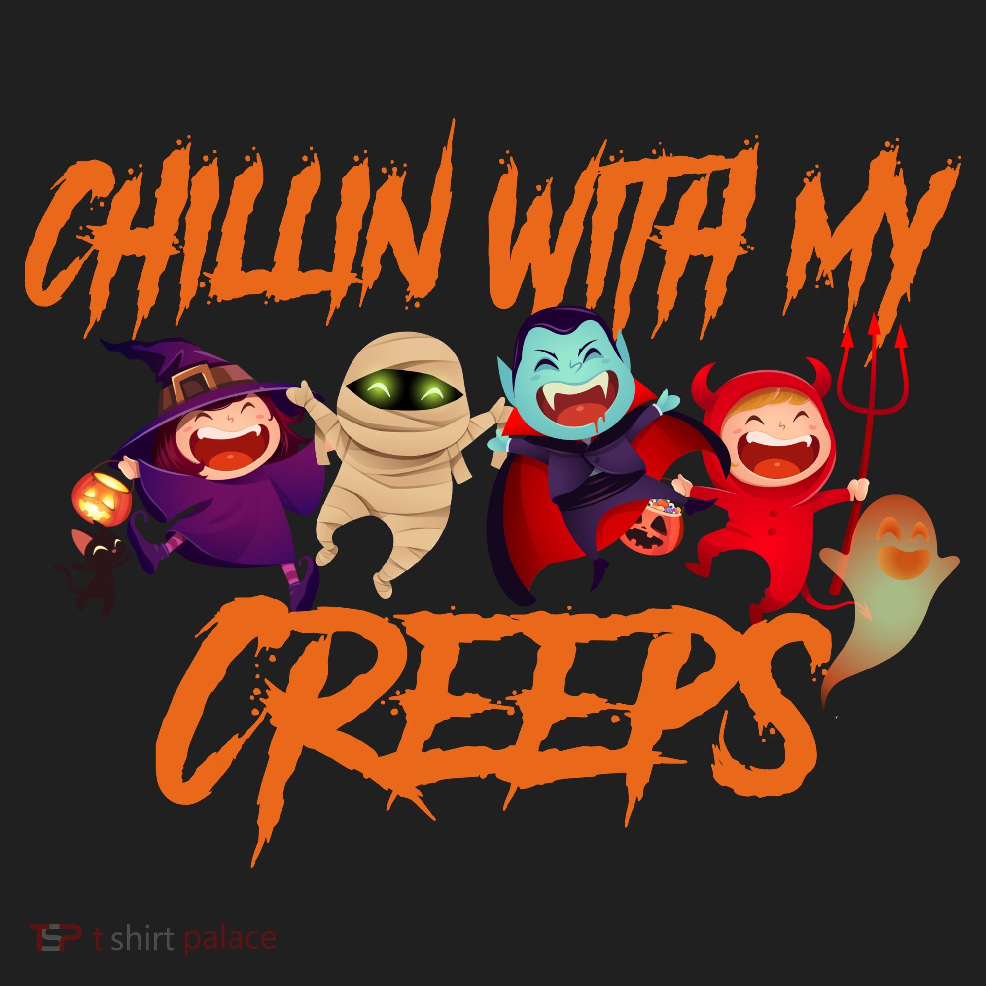 Chillin With My Creeps Spooky Monsters Women's Sweatshirt