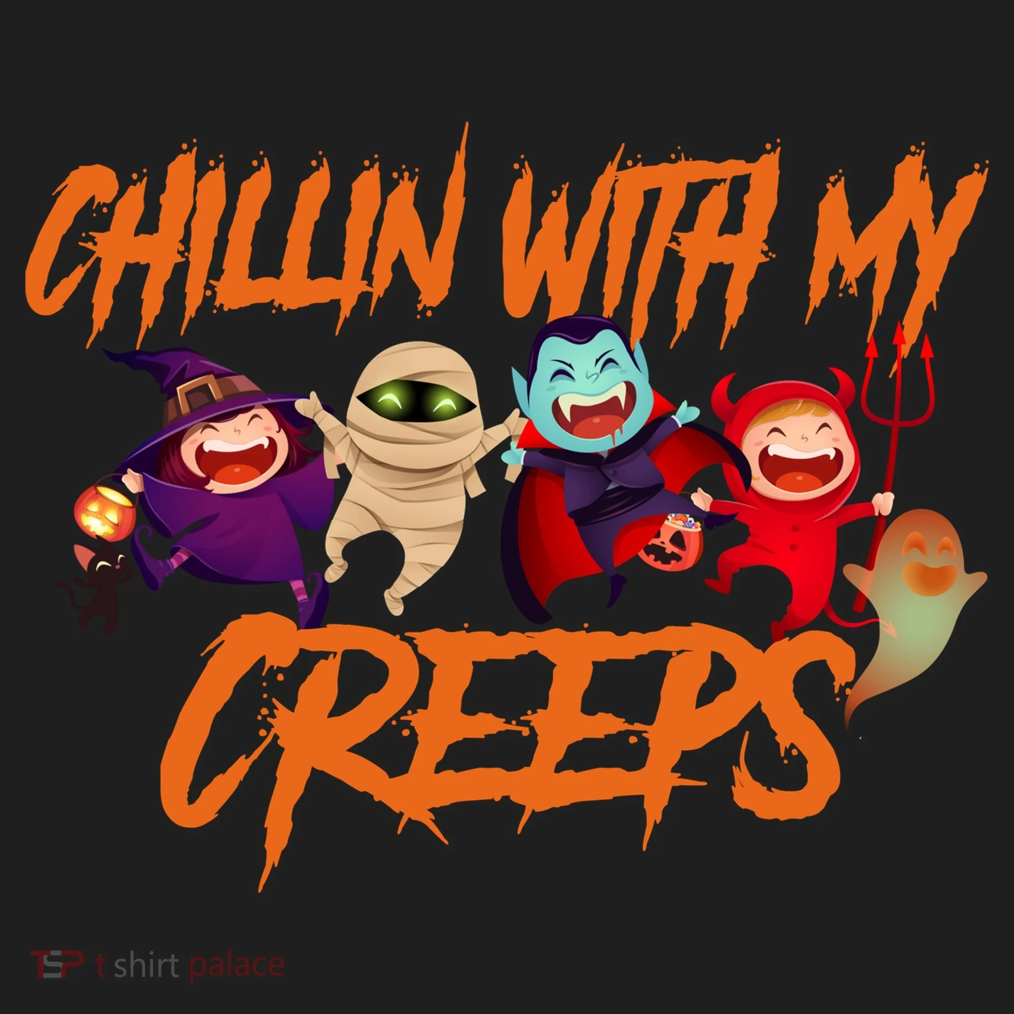 Chillin With My Creeps Spooky Monsters Women's Sweatshirt