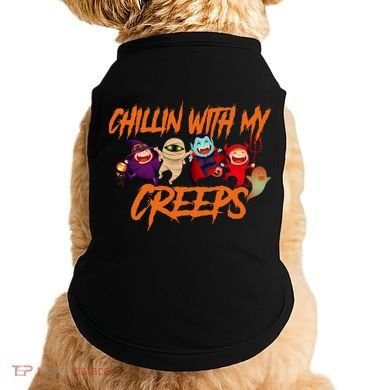 Chillin With My Creeps Spooky Monsters Doggie Tank