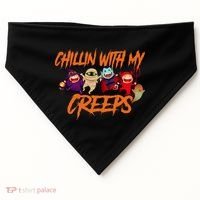 Chillin With My Creeps Spooky Monsters USA-Made Doggie Bandana thumb 0