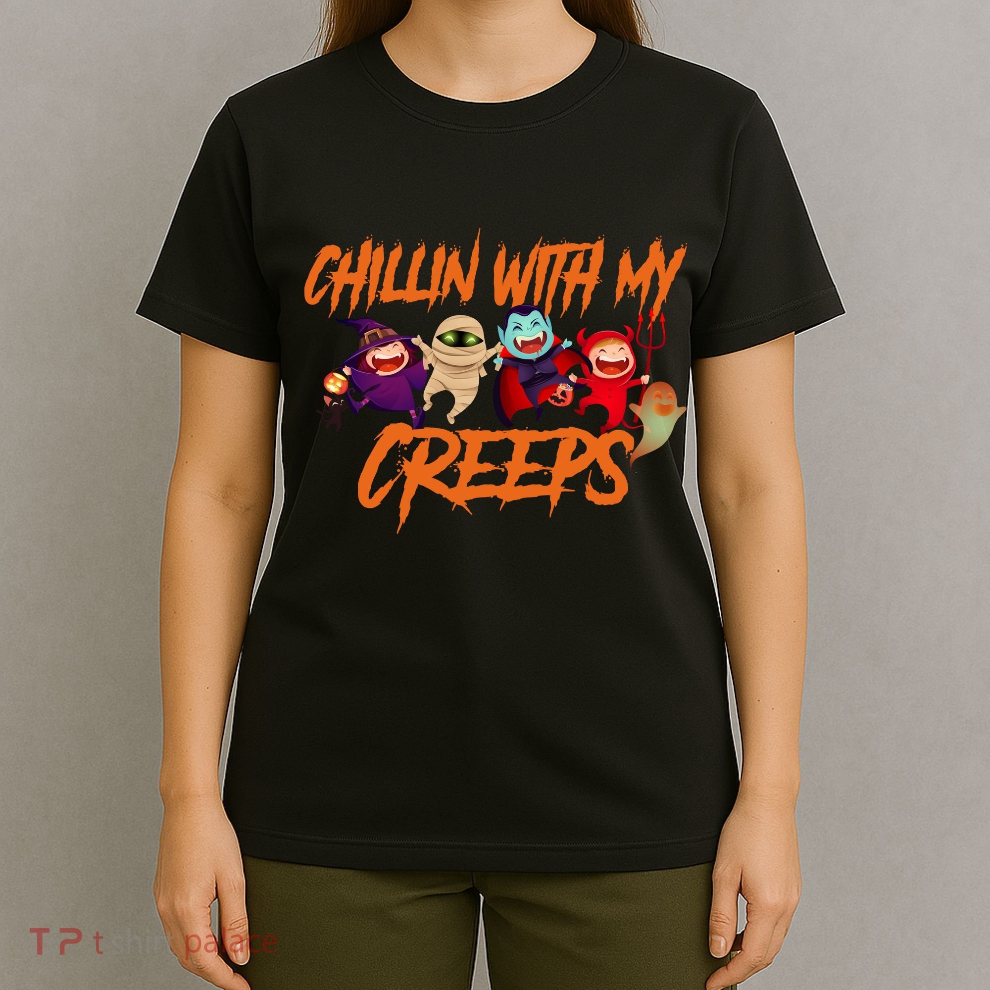 Chillin With My Creeps Spooky Monsters T-Shirt