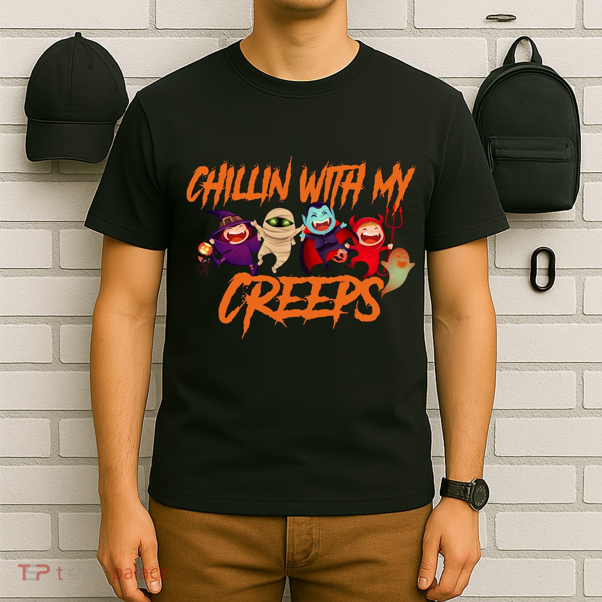 Chillin With My Creeps Spooky Monsters T-Shirt