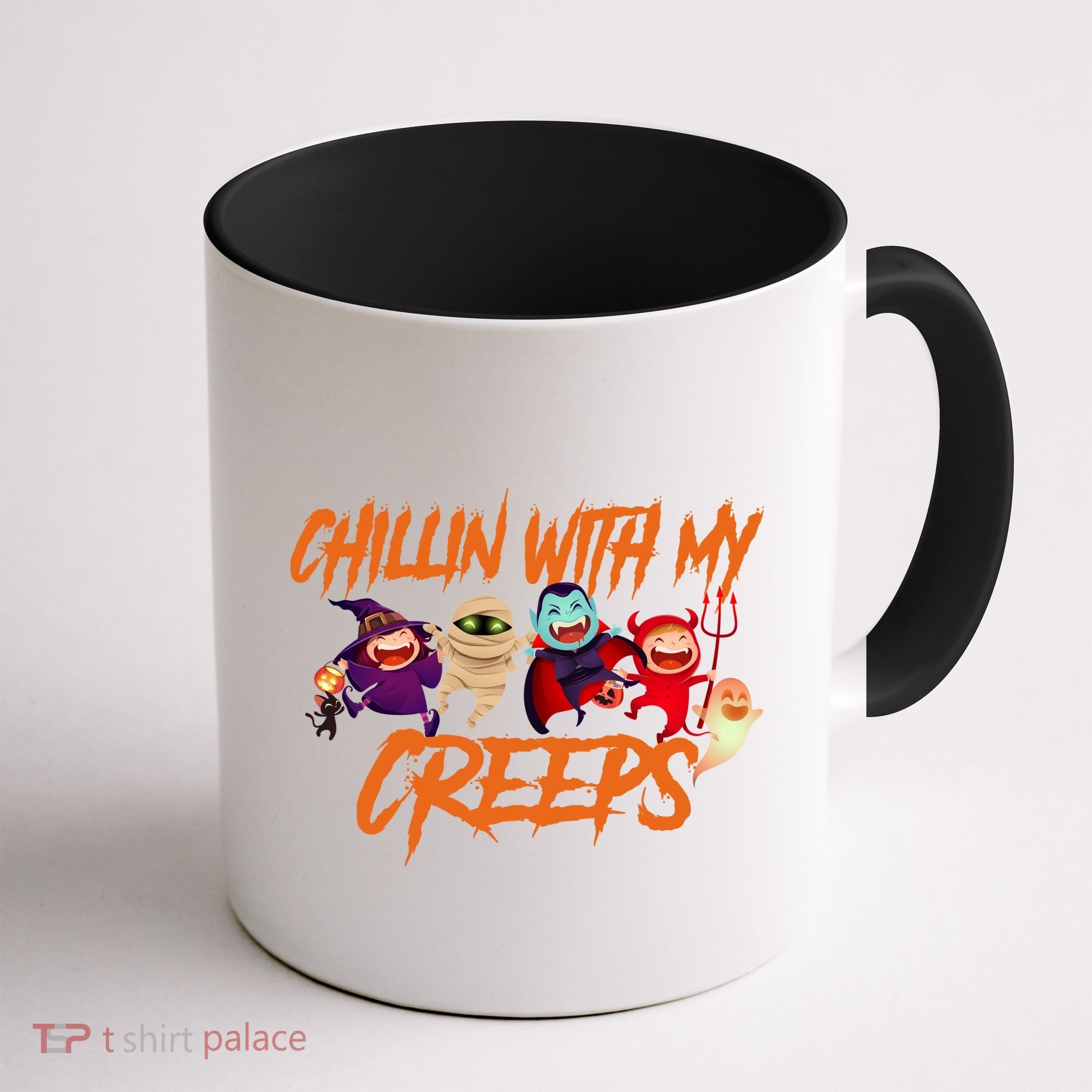Chillin With My Creeps Spooky Monsters Coffee Mug