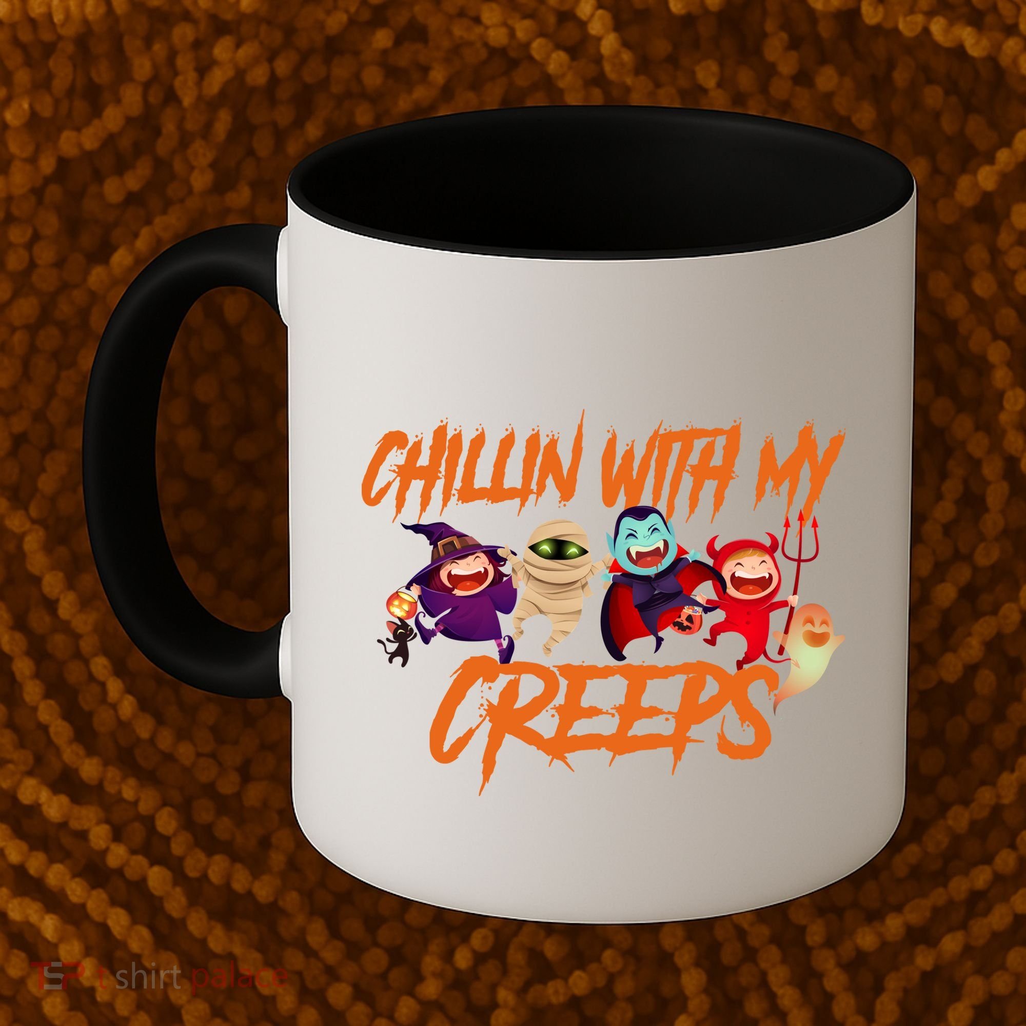 Chillin With My Creeps Spooky Monsters Coffee Mug