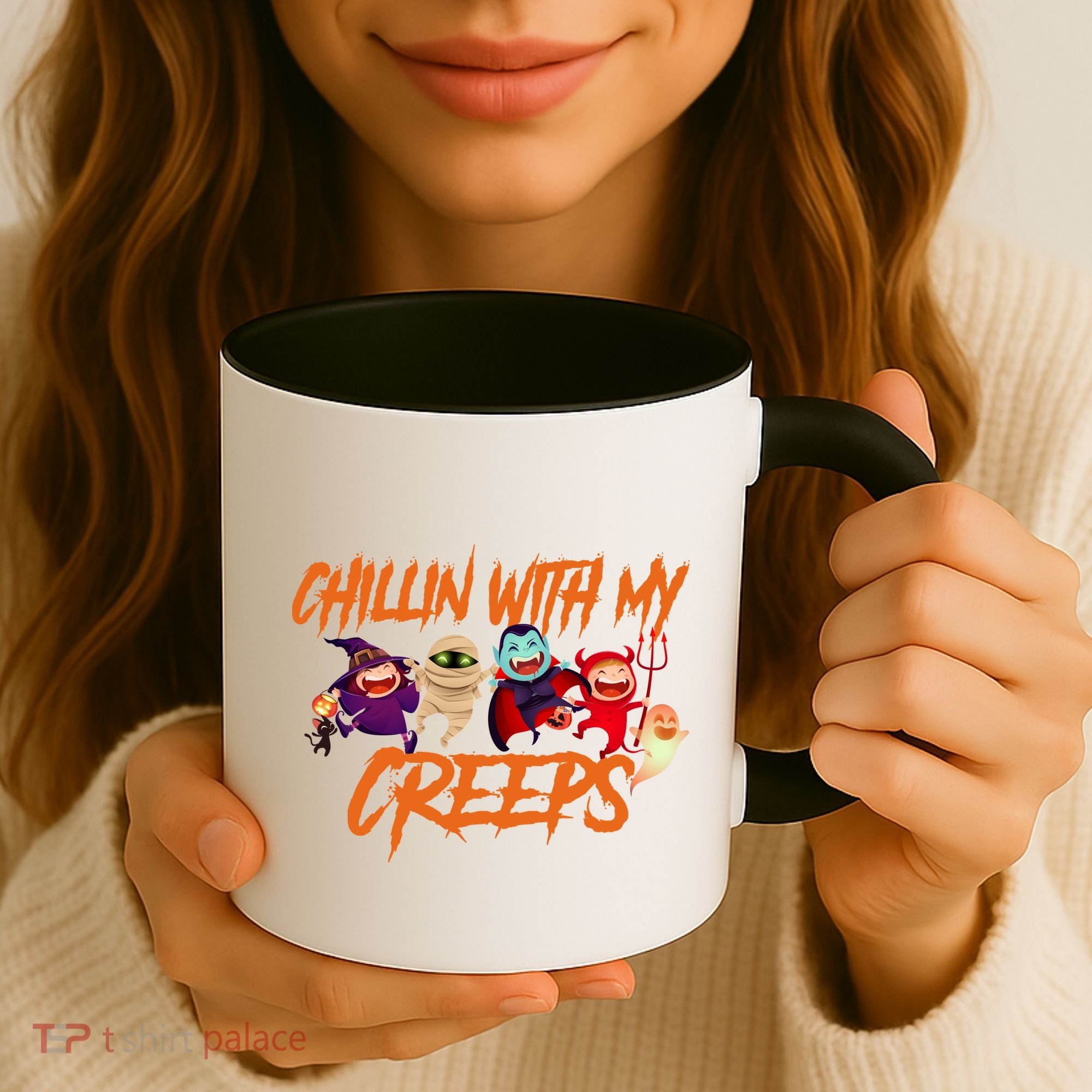 Chillin With My Creeps Spooky Monsters Coffee Mug