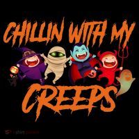 Chillin With My Creeps Spooky Monsters Ornament thumb 1