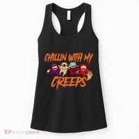 Chillin With My Creeps Spooky Monsters Women's Tank Top thumb 0