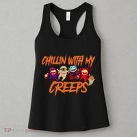 Chillin With My Creeps Spooky Monsters Women's Tank Top thumb 3