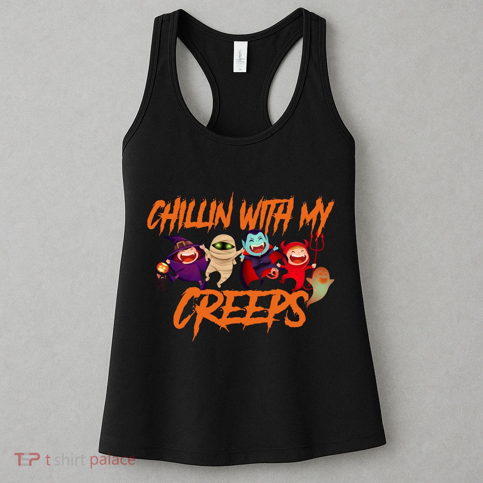 Chillin With My Creeps Spooky Monsters Women's Tank Top
