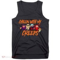 Chillin With My Creeps Spooky Monsters Tank Top thumb 0