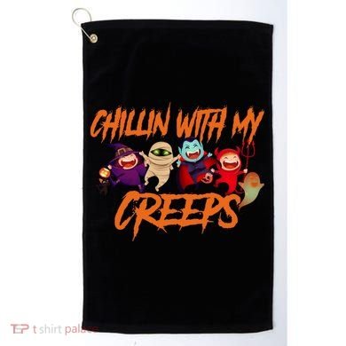 Chillin With My Creeps Spooky Monsters Golf Towel